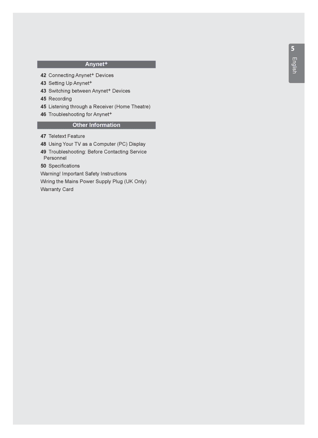 Samsung LE46B553, LE40B550, LE40B554, LE40B551, LE40B553, LE46B550, LE46B551, LE46B554 user manual Anynet+ 