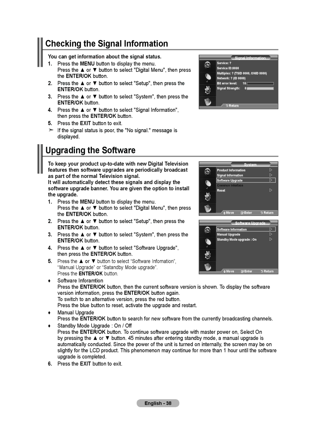 Samsung LE40F8, LE46F8 manual Checking the Signal Information, You can get information about the signal status 