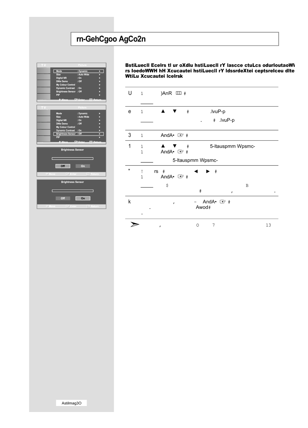 Samsung LE40M6, LE32M6 manual Brightness Sensor 