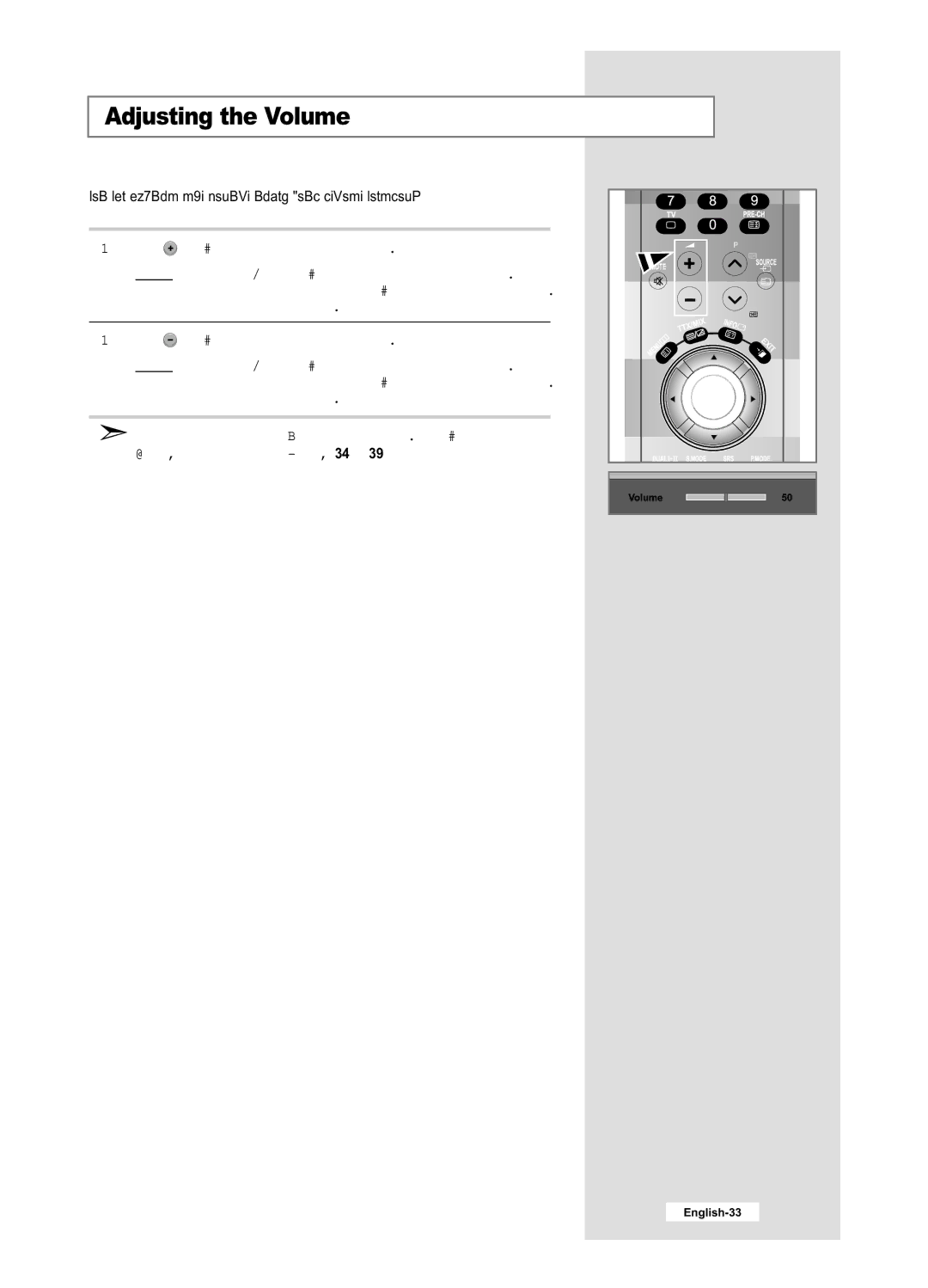 Samsung LE32M6, LE40M6 manual Adjusting the Volume, You can adjust the volume using your remote control 