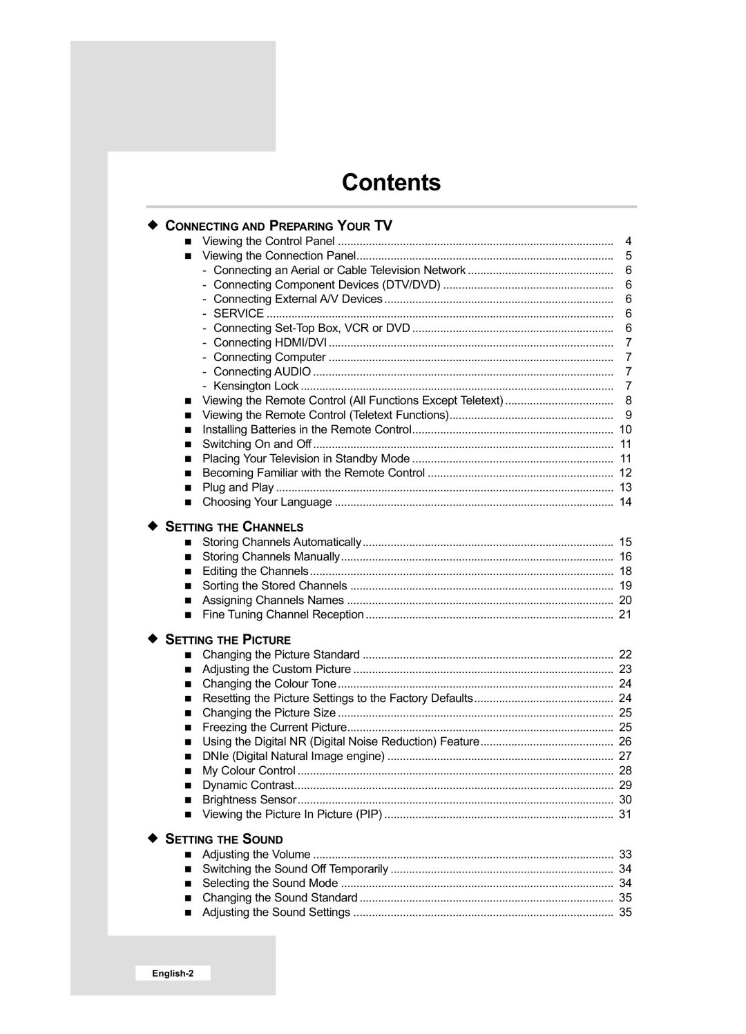 Samsung LE40M6, LE32M6 manual Contents 