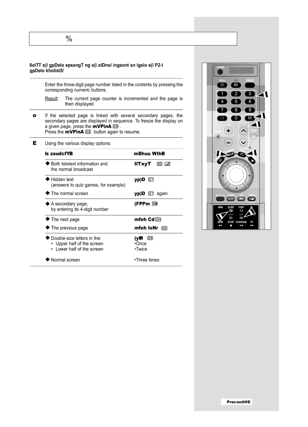 Samsung LE32M6, LE40M6 manual Selecting a Specific Teletext, To display Press, Down 