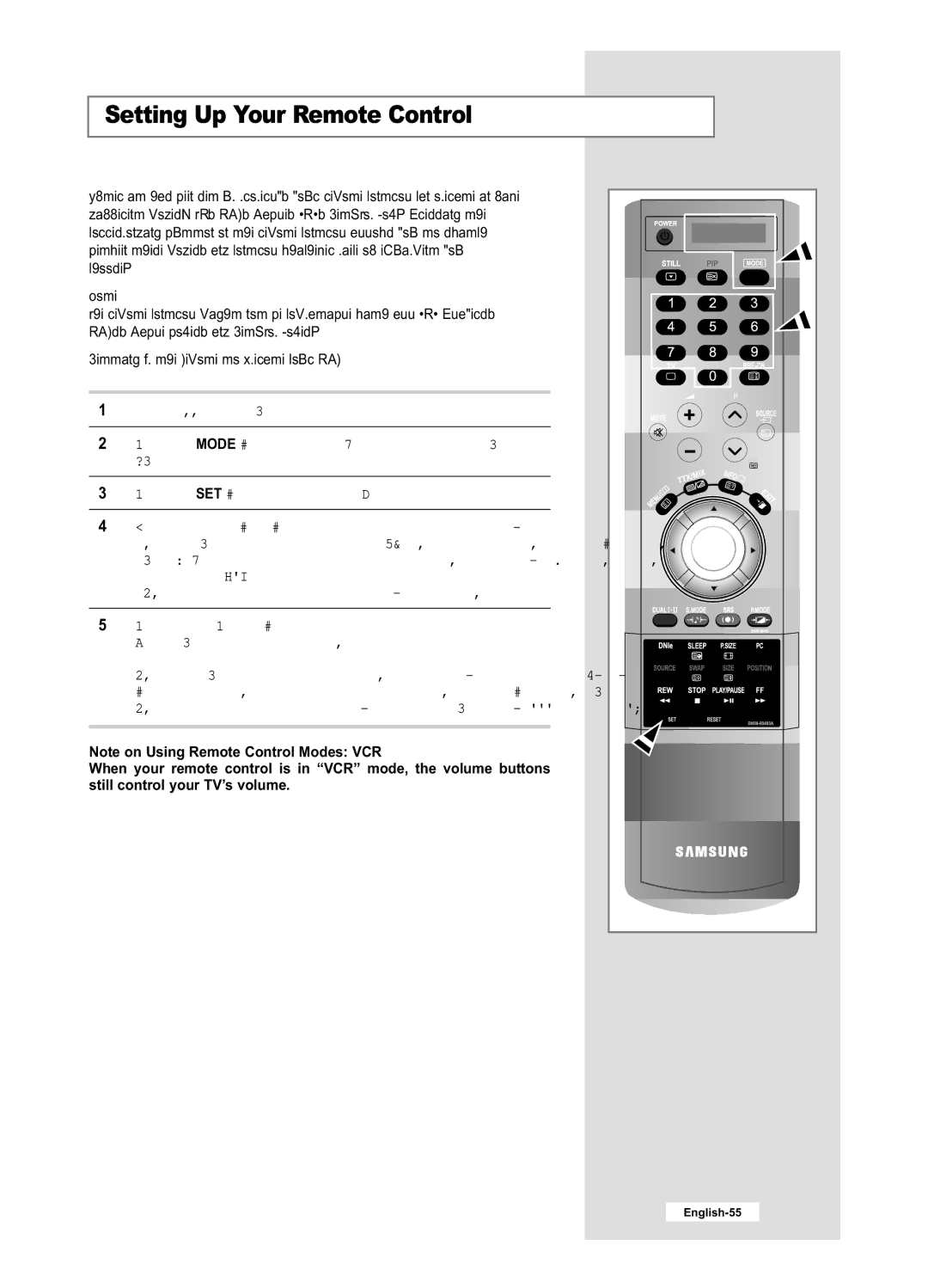 Samsung LE32M6, LE40M6 manual Setting Up Your Remote Control 