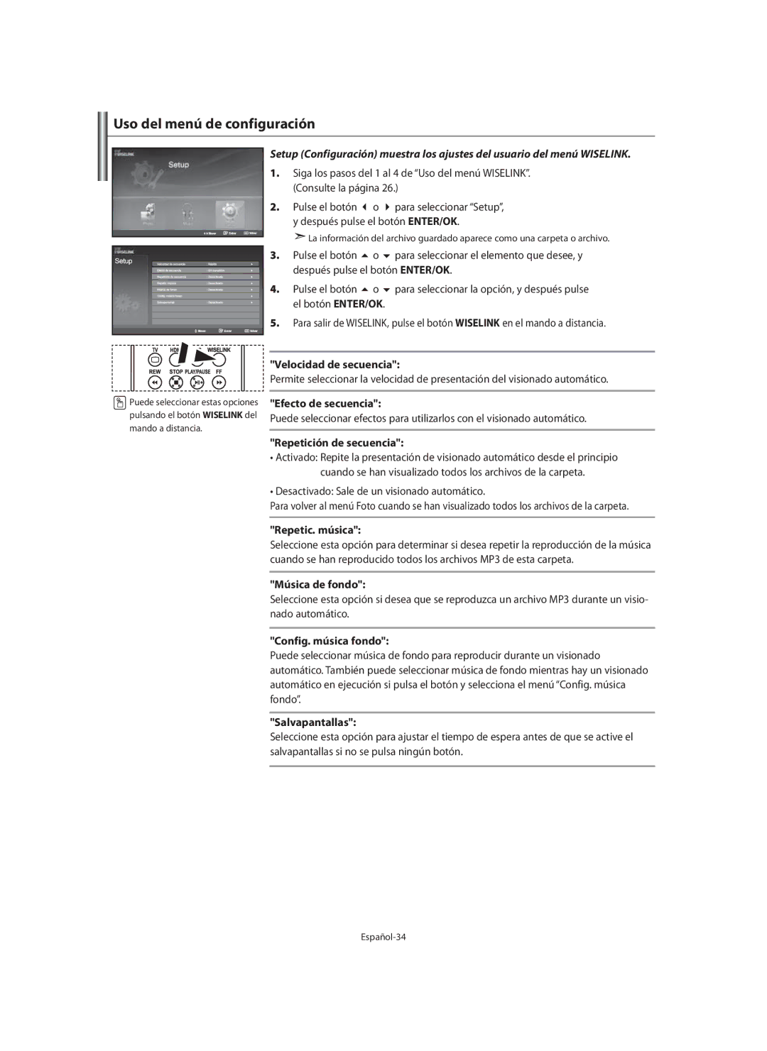 Samsung LE40M9 manual Uso del menú de configuración 