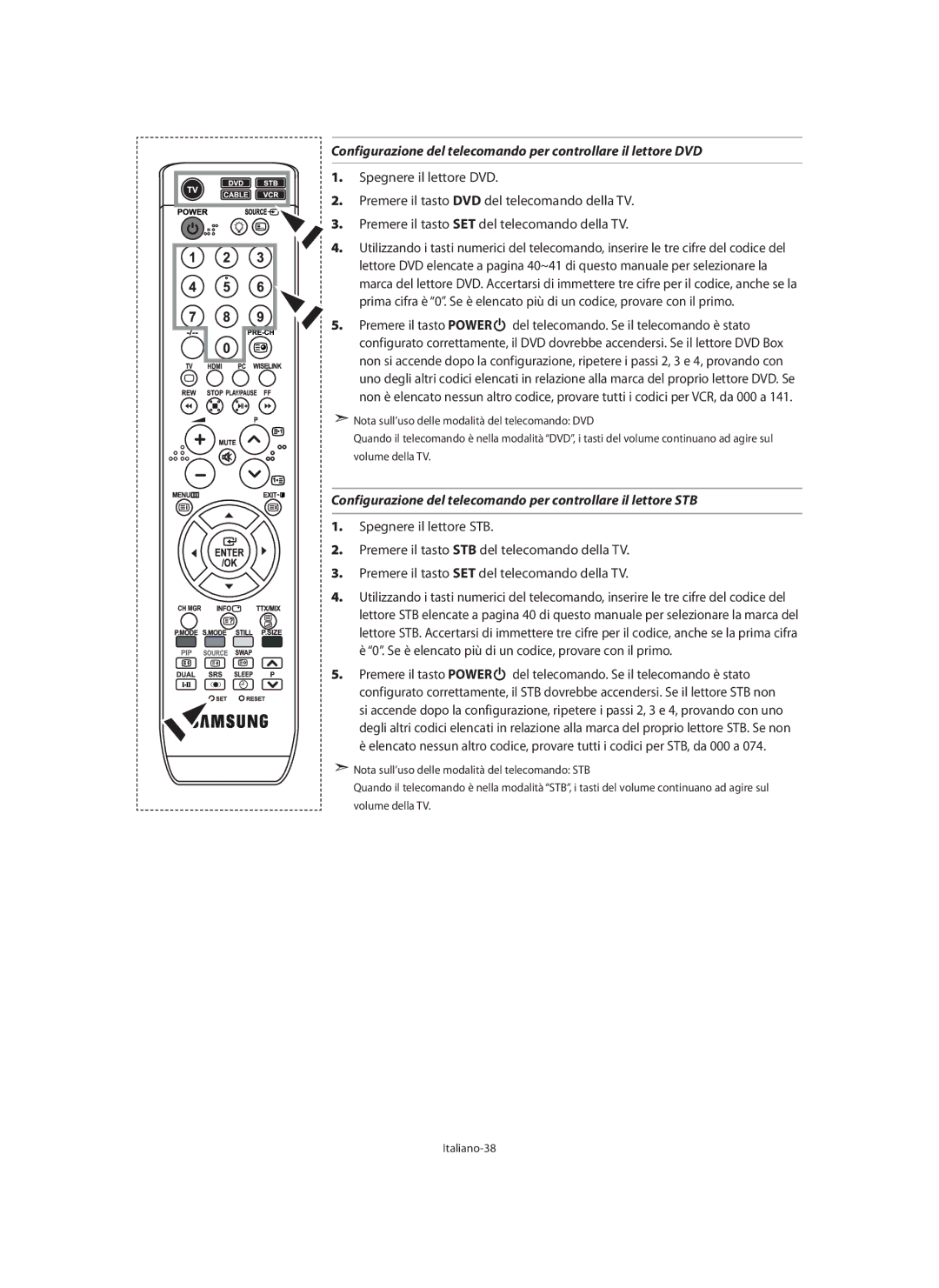 Samsung LE40M9 manual Se è elencato più di un codice, provare con il primo 