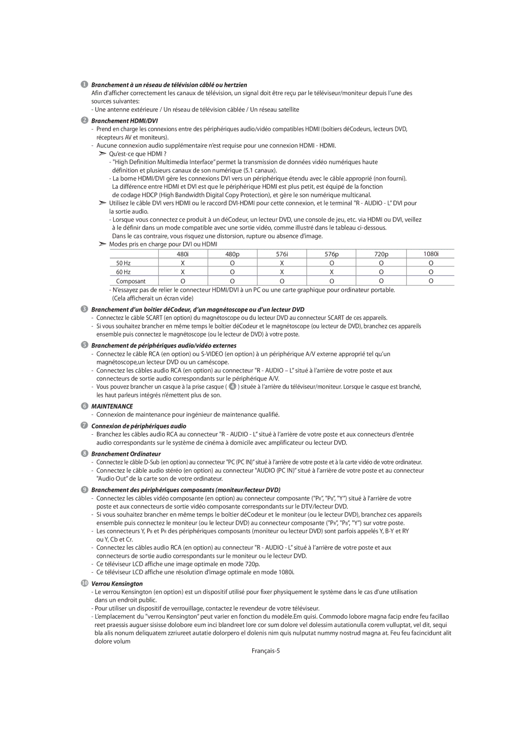 Samsung LE40M9 manual Maintenance 