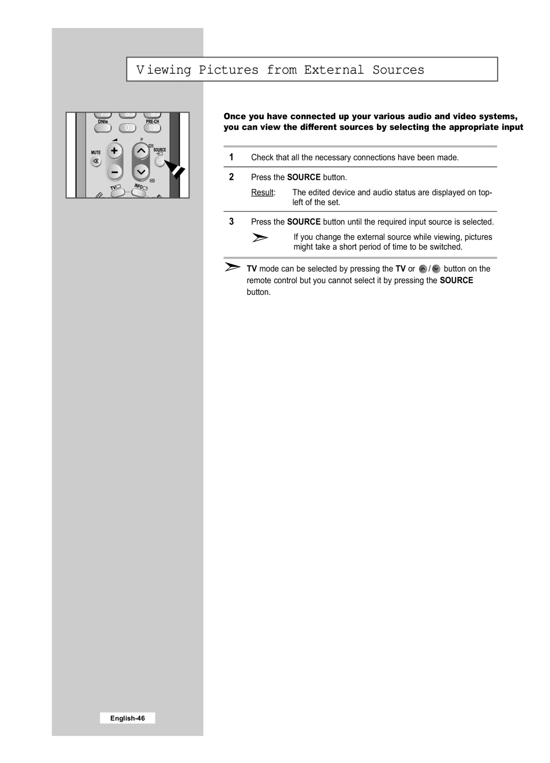 Samsung LE32R41B, LE40R51B, LE26R51B, LE26R41B, LE32R51B manual Viewing Pictures from External Sources 