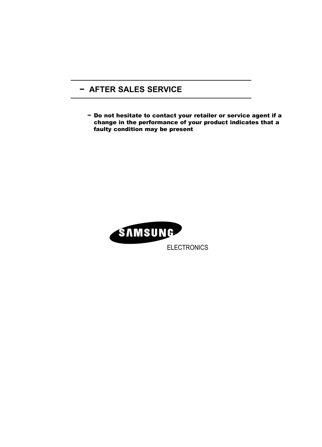 Samsung LE32R41B, LE40R51B, LE26R51B, LE26R41B, LE32R51B manual After Sales Service 