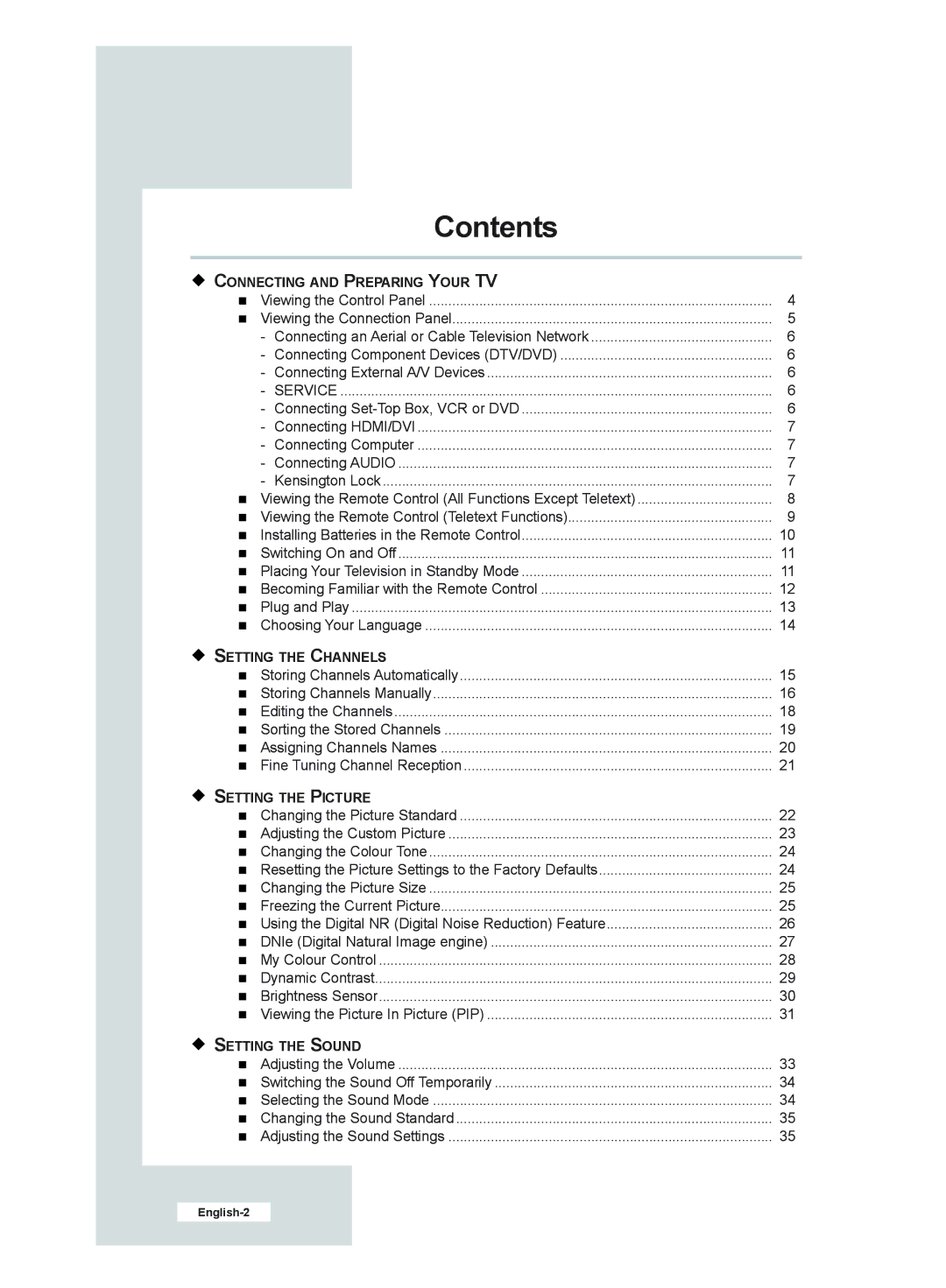 Samsung LE40R51B, LE26R51B, LE32R51B, LE32R52B manual Contents 