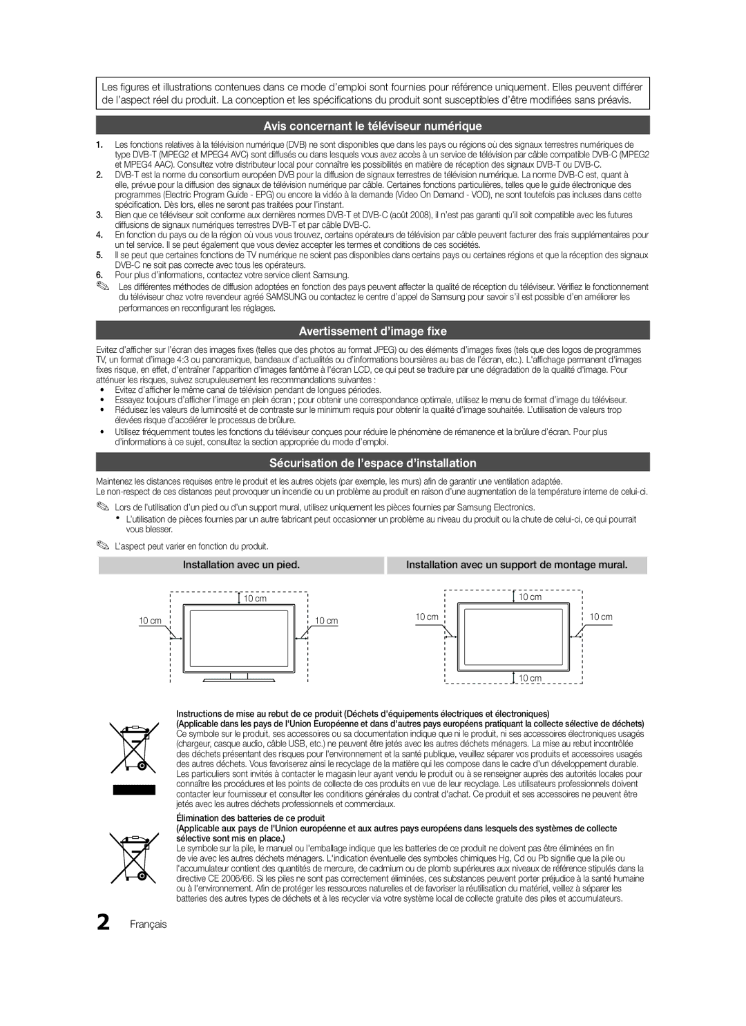 Samsung LE37C579, LE46C579, LE40C570, LE37C570, LE40C579, LE32C579, LE32C570 Avis concernant le téléviseur numérique, Français 