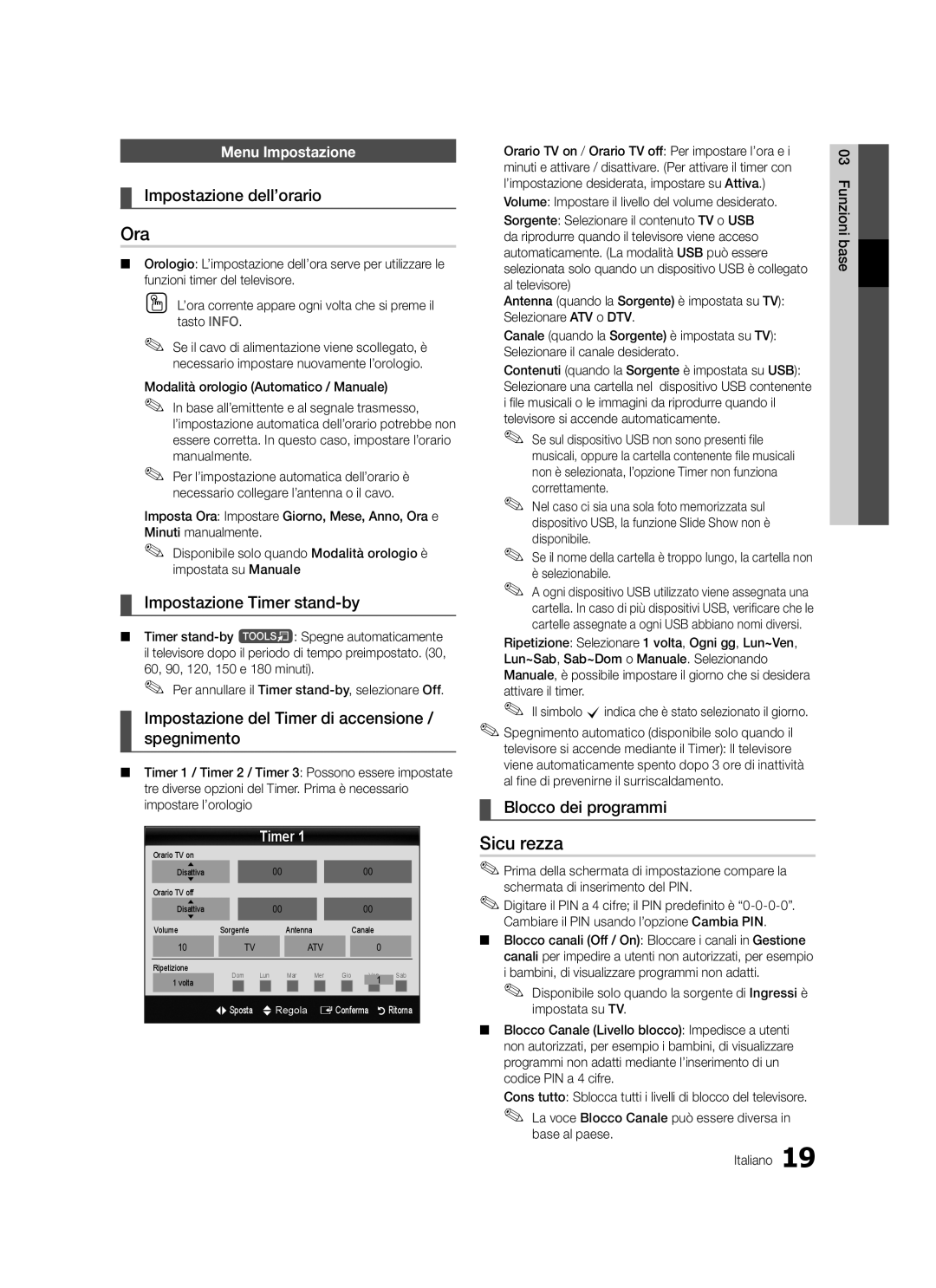 Samsung LE32C570, LE46C579, LE40C570, LE37C570, LE40C579, LE37C579, LE32C579, LE46C570 user manual Ora, Sicu rezza 