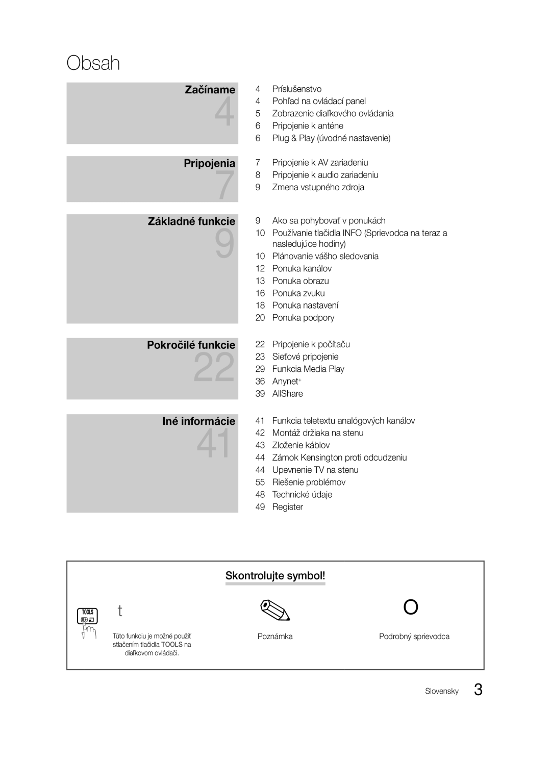 Samsung LE37C630, LE46C630, LE40C630, LE32C630 user manual Skontrolujte symbol, Podrobný sprievodca 