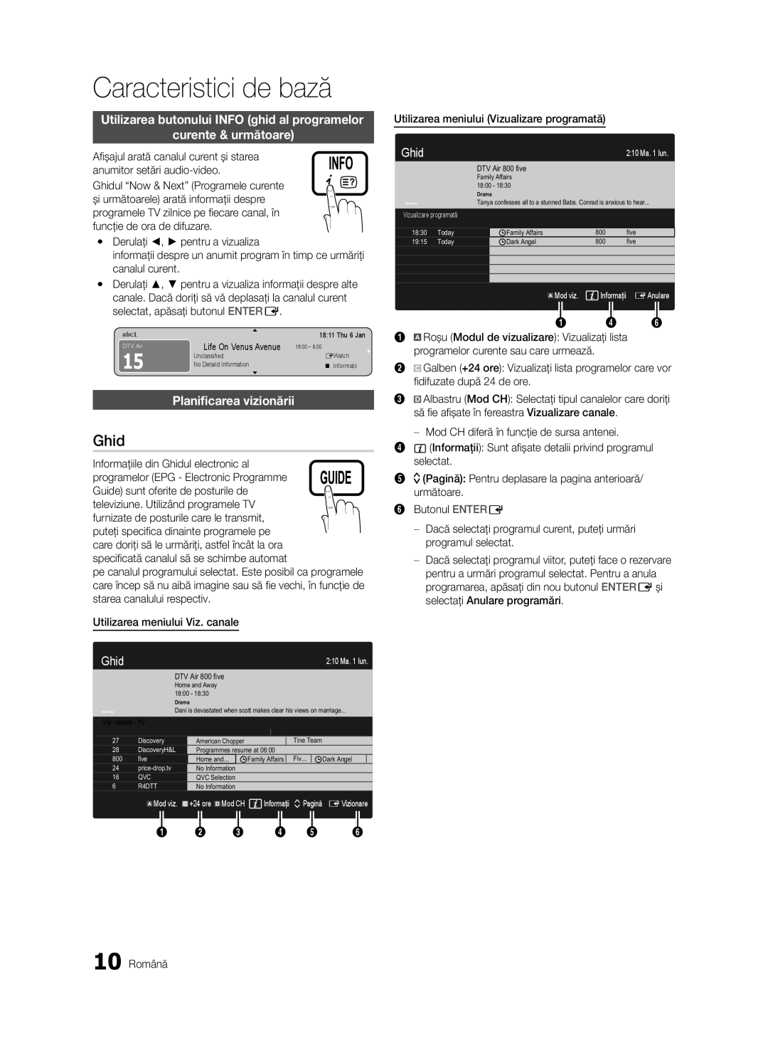 Samsung LE37C630, LE46C630, LE40C630, LE32C630 user manual Ghid, Utilizarea meniului Vizualizare programată 