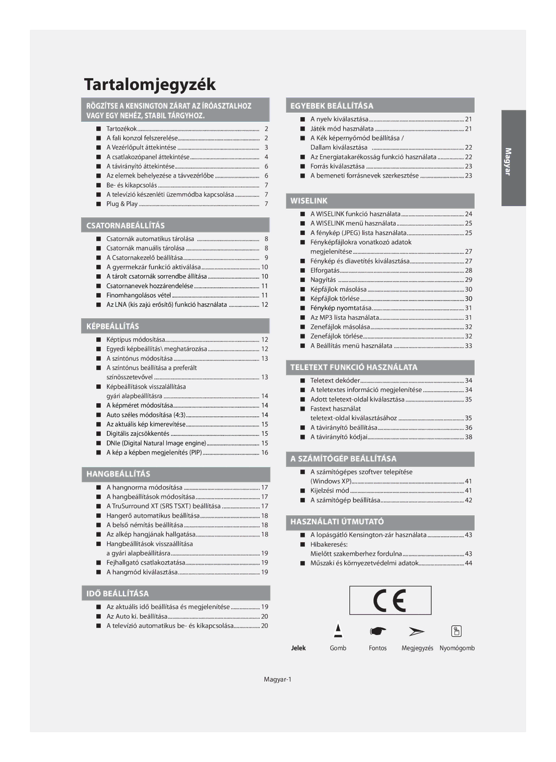 Samsung LE40F7, LE46F7 manual Jelek 