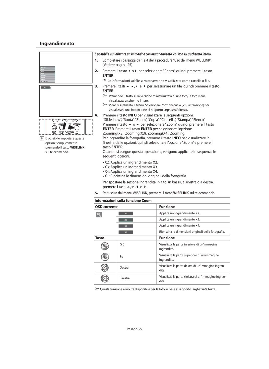 Samsung LE40N7, LE46N7, LE32N7 manual Ingrandimento, Italiano-29 