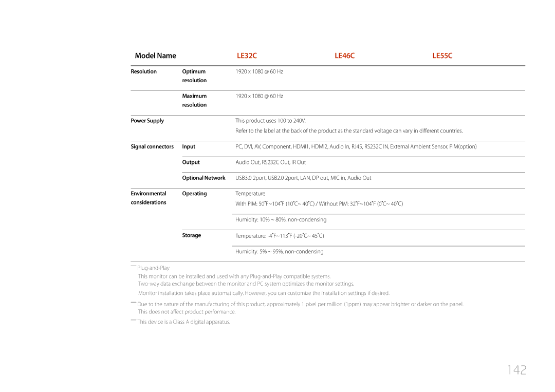 Samsung user manual 142, LE32C LE46C LE55C 