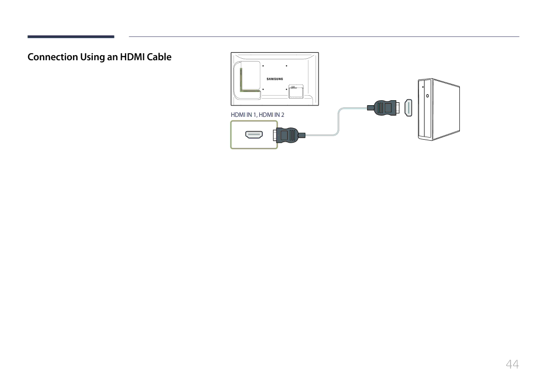 Samsung LE32C, LE55C, LE46C user manual Connection Using an Hdmi Cable 