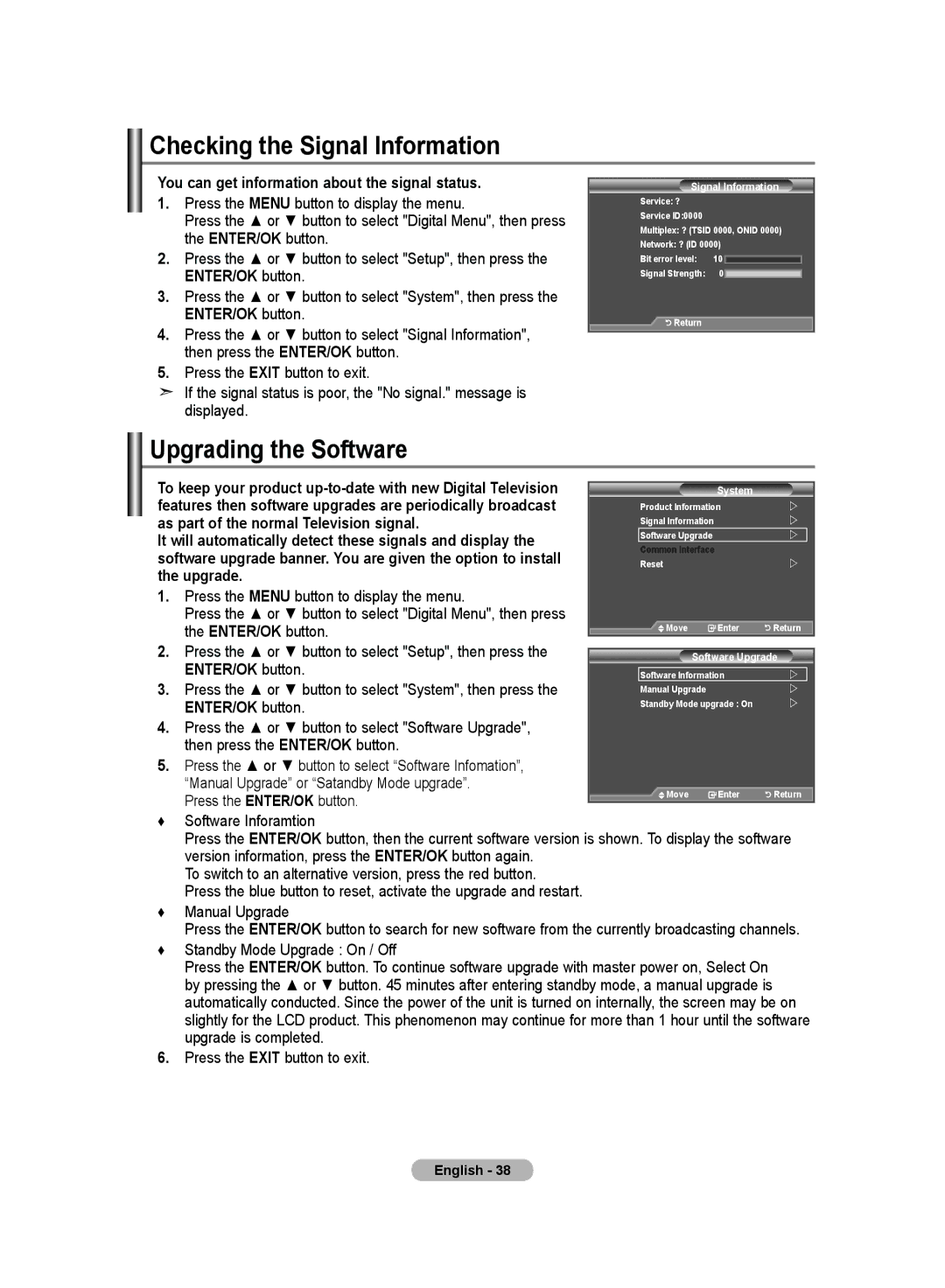 Samsung LE70F9, LE52F9 manual Checking the Signal Information, You can get information about the signal status 