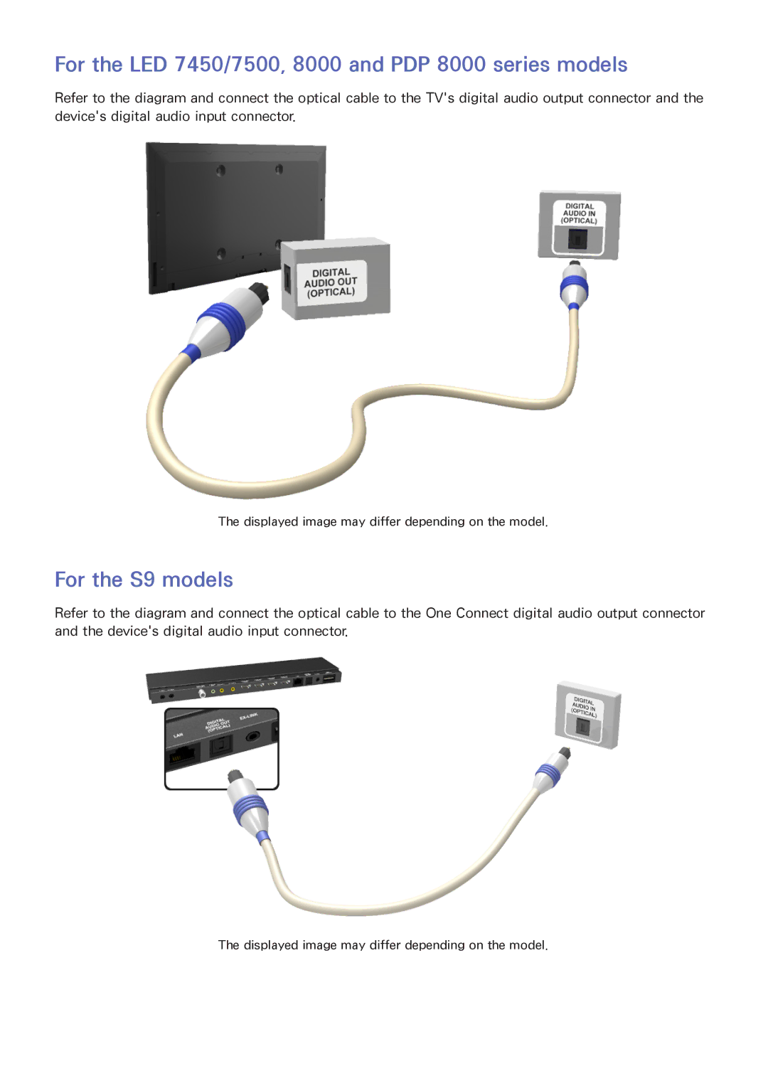 Samsung manual For the LED 7450/7500, 8000 and PDP 8000 series models 