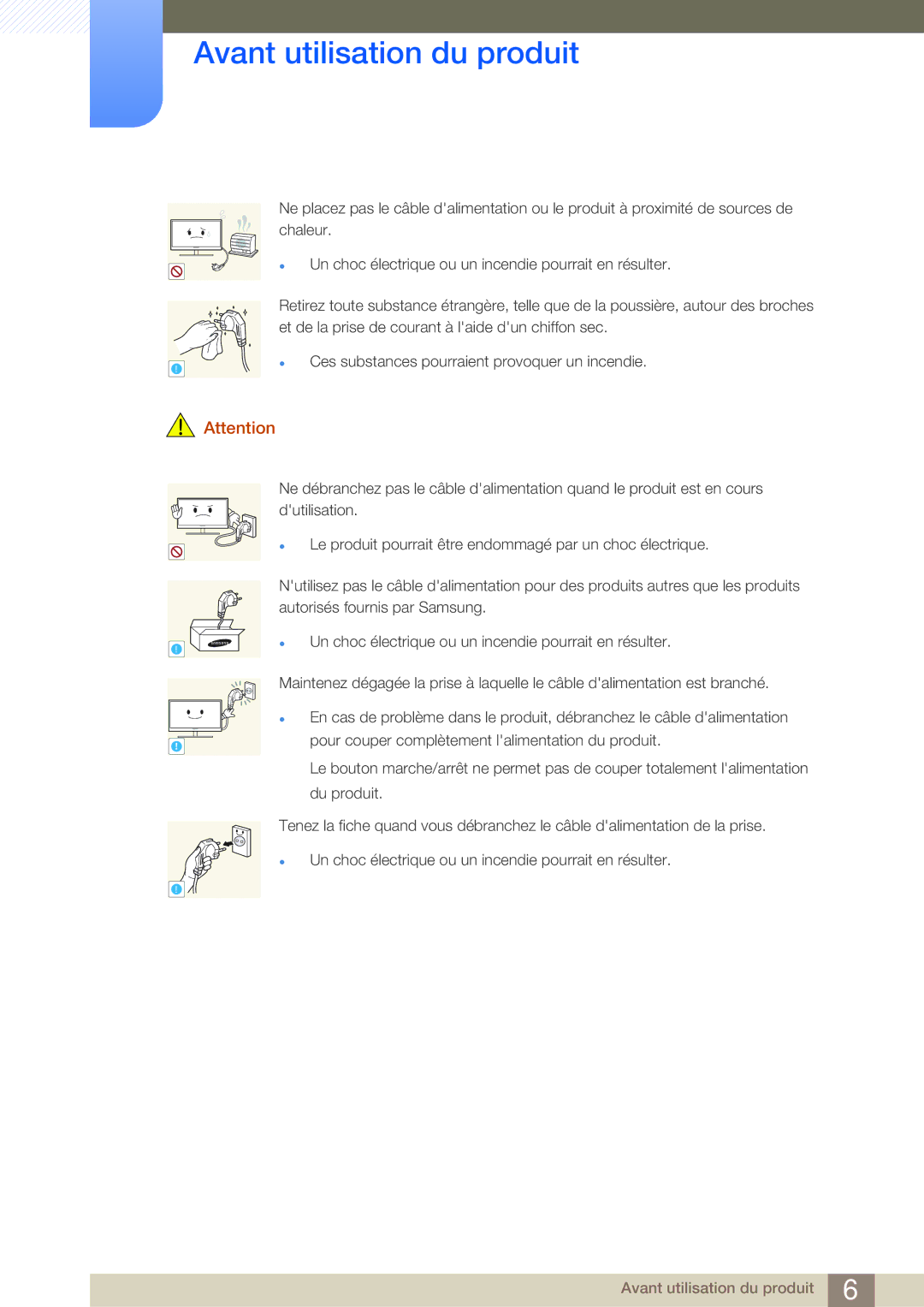 Samsung LF-NBNHNN/EN manual Ces substances pourraient provoquer un incendie 