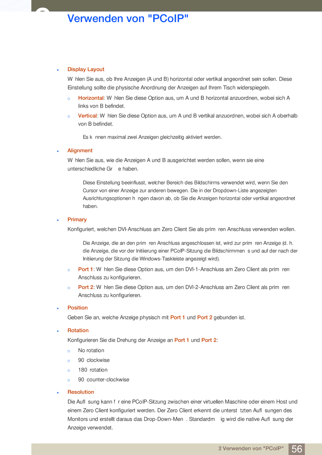 Samsung LF-NBNHNN/EN manual Display Layout, Alignment, Primary, Position, Rotation, Resolution 