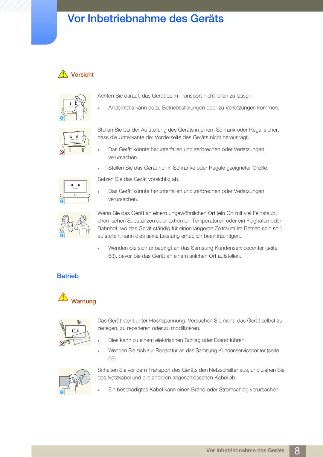 Samsung LF-NBNHNN/EN manual Betrieb 