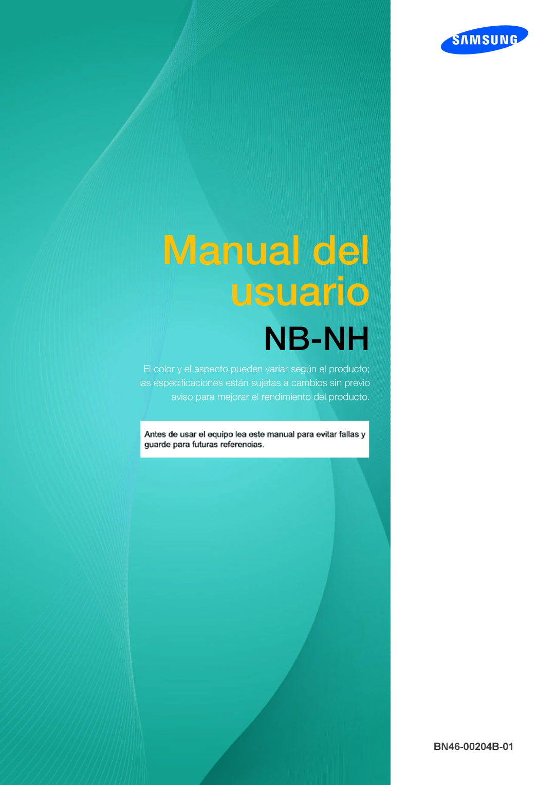 Samsung LF-NBNHNN/EN manual Manual del usuario 