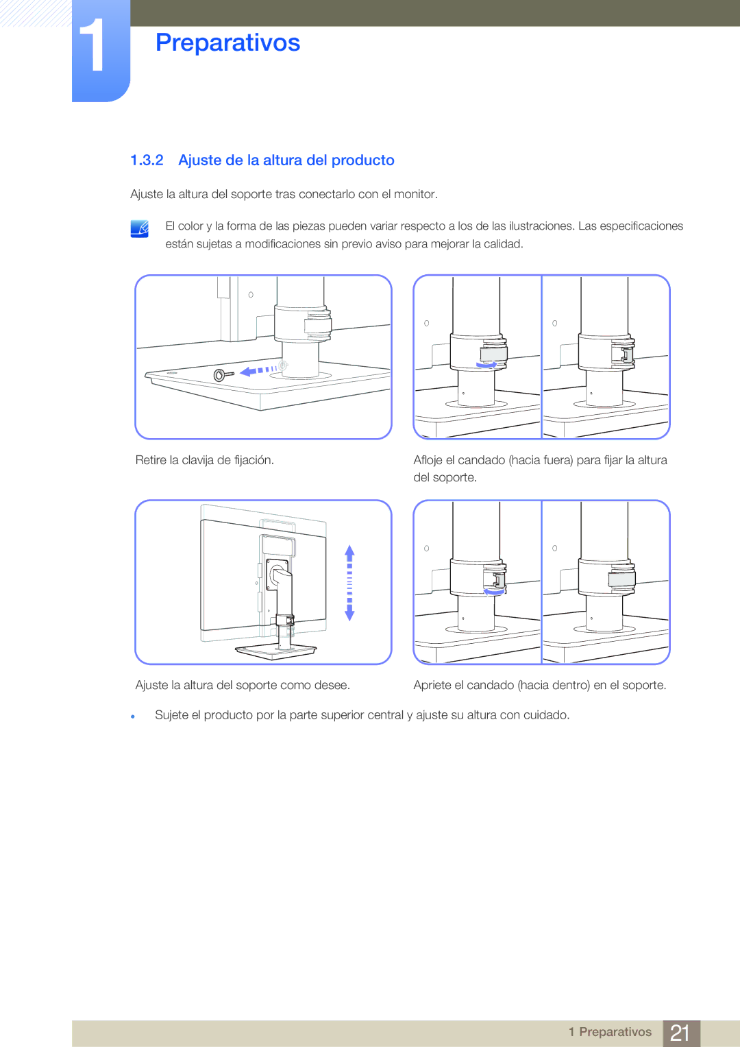 Samsung LF-NBNHNN/EN manual Ajuste de la altura del producto 