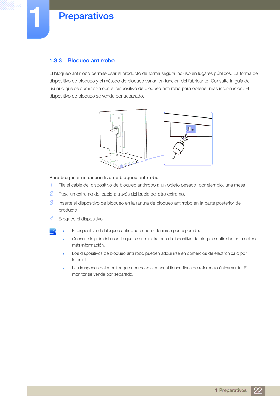 Samsung LF-NBNHNN/EN manual Bloqueo antirrobo 