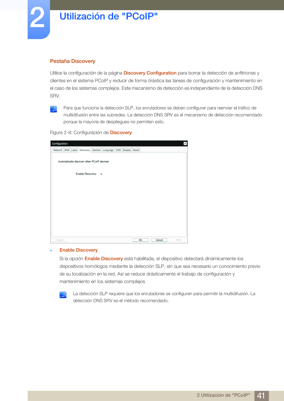 Samsung LF-NBNHNN/EN manual Pestaña Discovery, Enable Discovery 