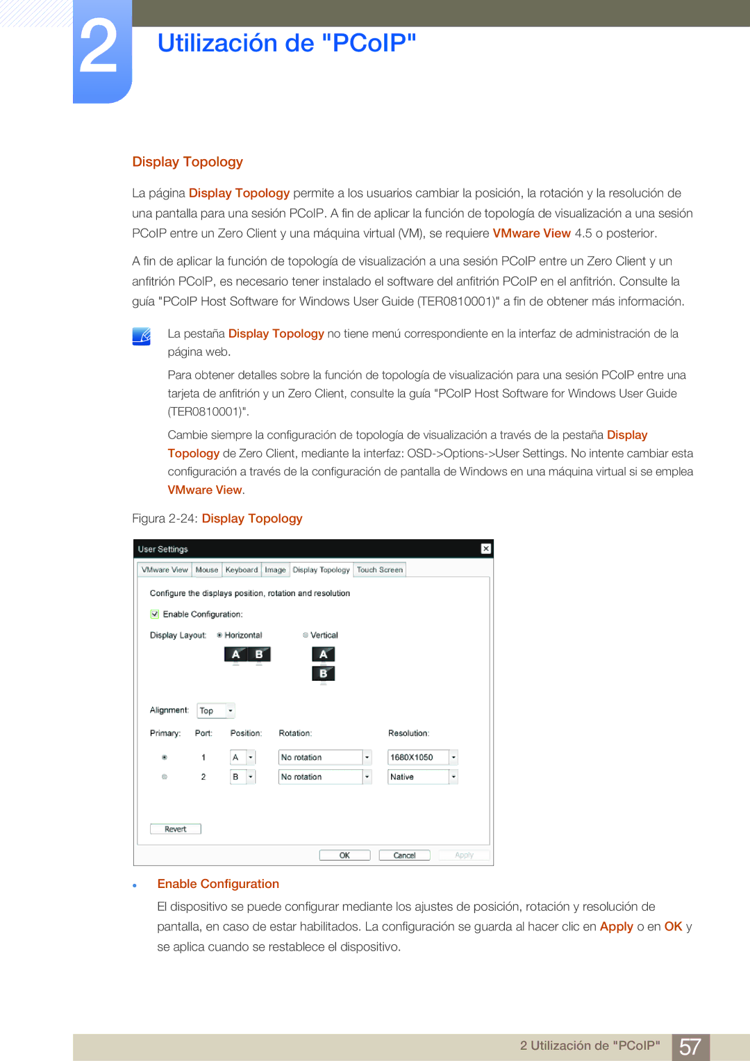 Samsung LF-NBNHNN/EN manual Figura 2-24Display Topology Enable Configuration 