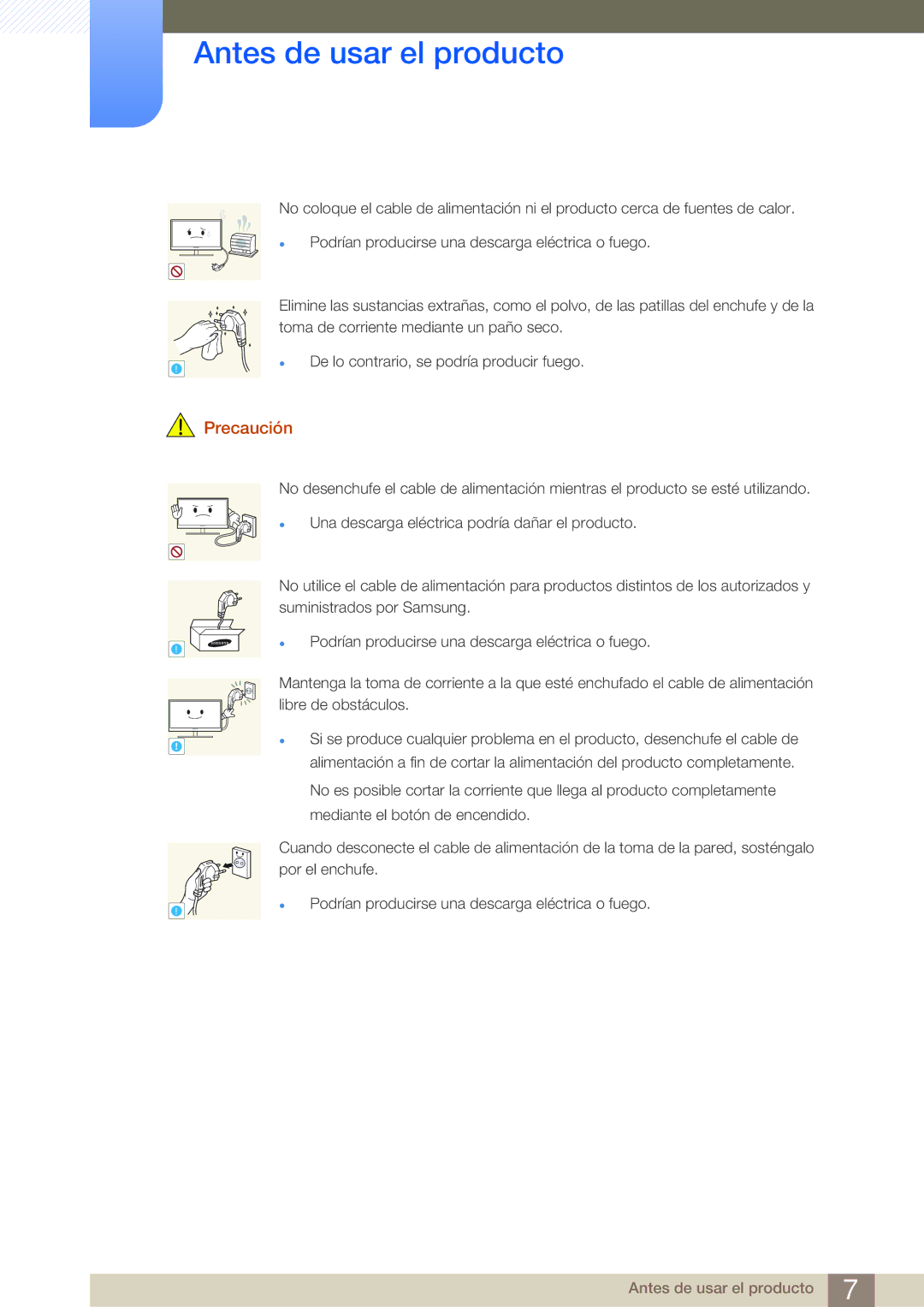 Samsung LF-NBNHNN/EN manual Precaución 