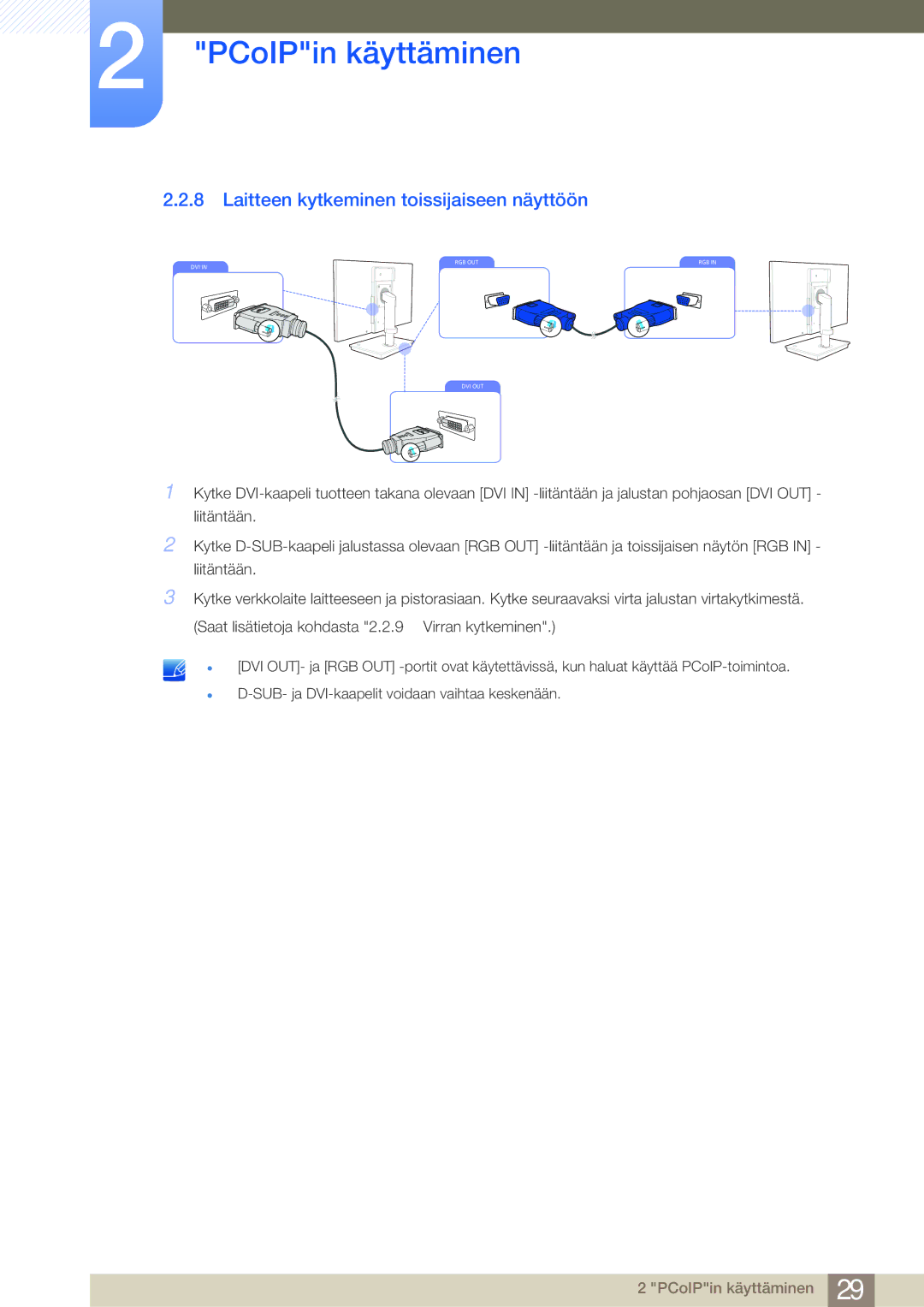 Samsung LF-NBNHNN/EN manual Laitteen kytkeminen toissijaiseen näyttöön 