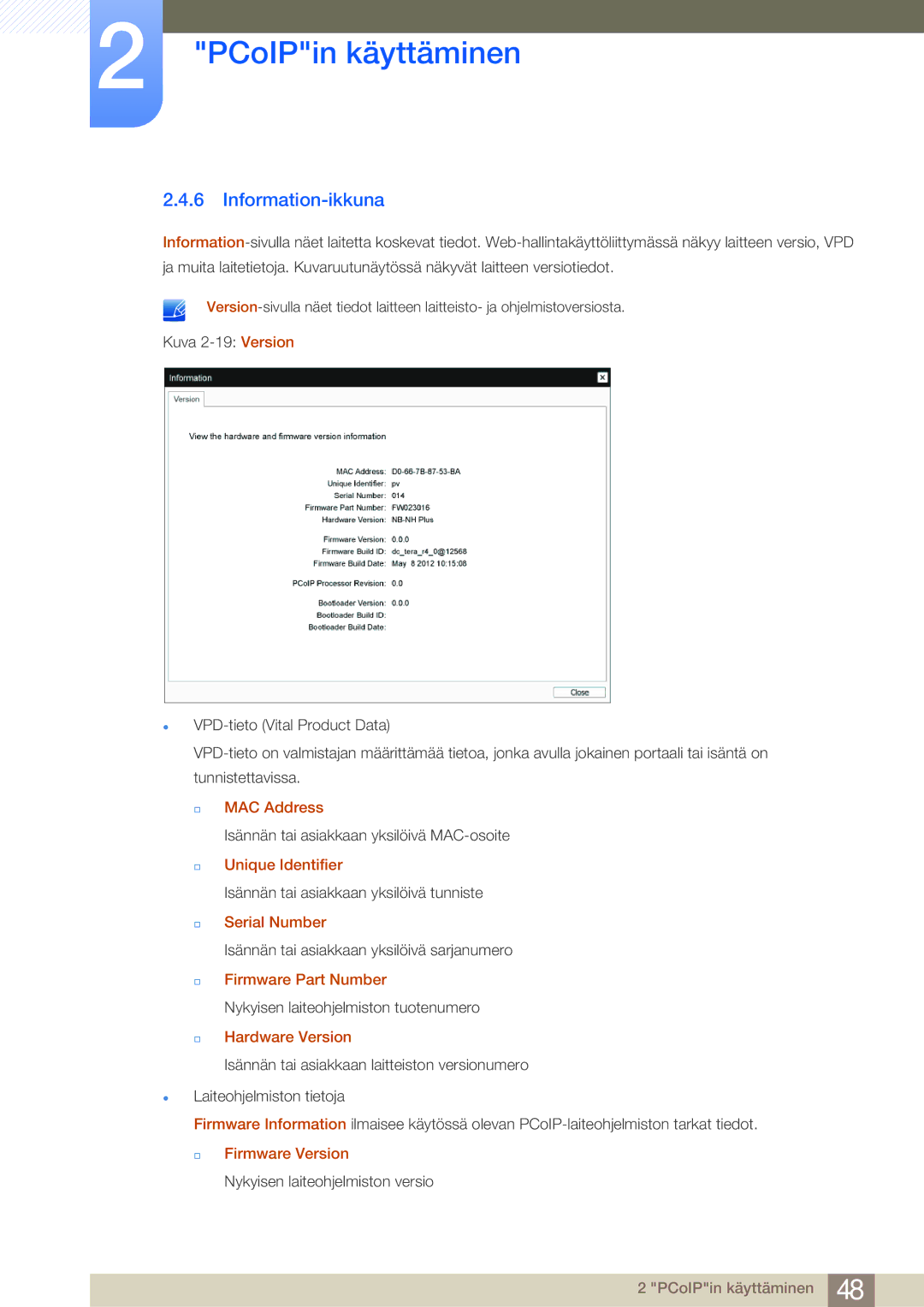 Samsung LF-NBNHNN/EN manual Information-ikkuna 