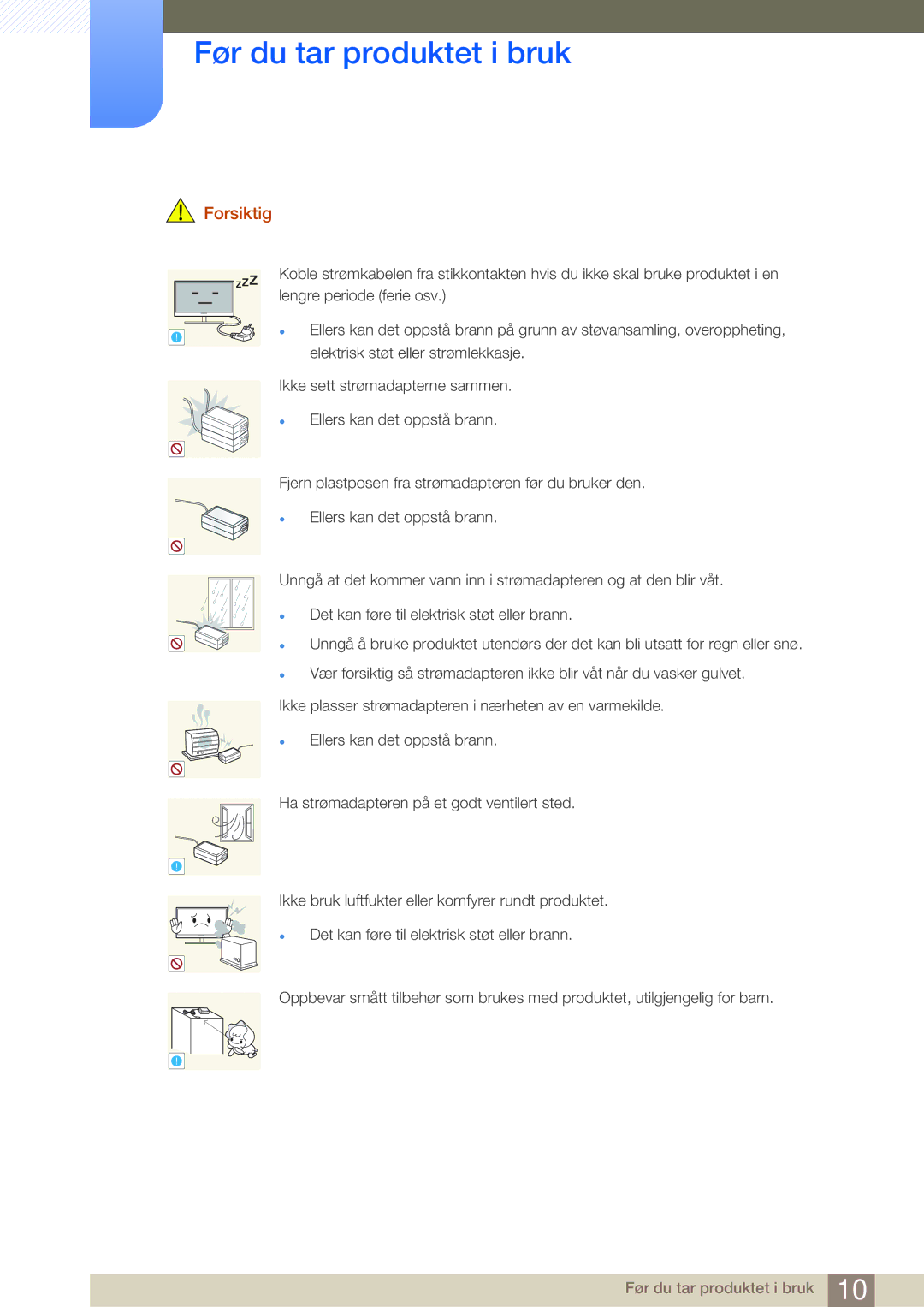 Samsung LF-NBNHNN/EN manual Forsiktig 