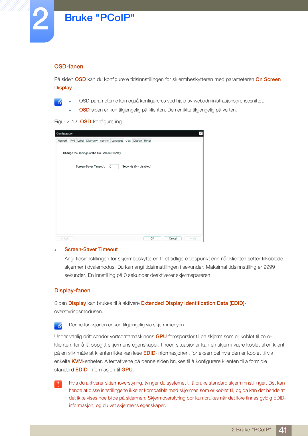 Samsung LF-NBNHNN/EN manual OSD-fanen, Display-fanen, Screen-Saver Timeout 