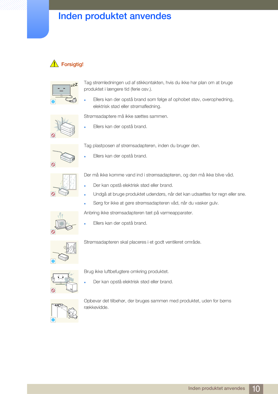 Samsung LF-NBNHNN/EN manual Forsigtig 