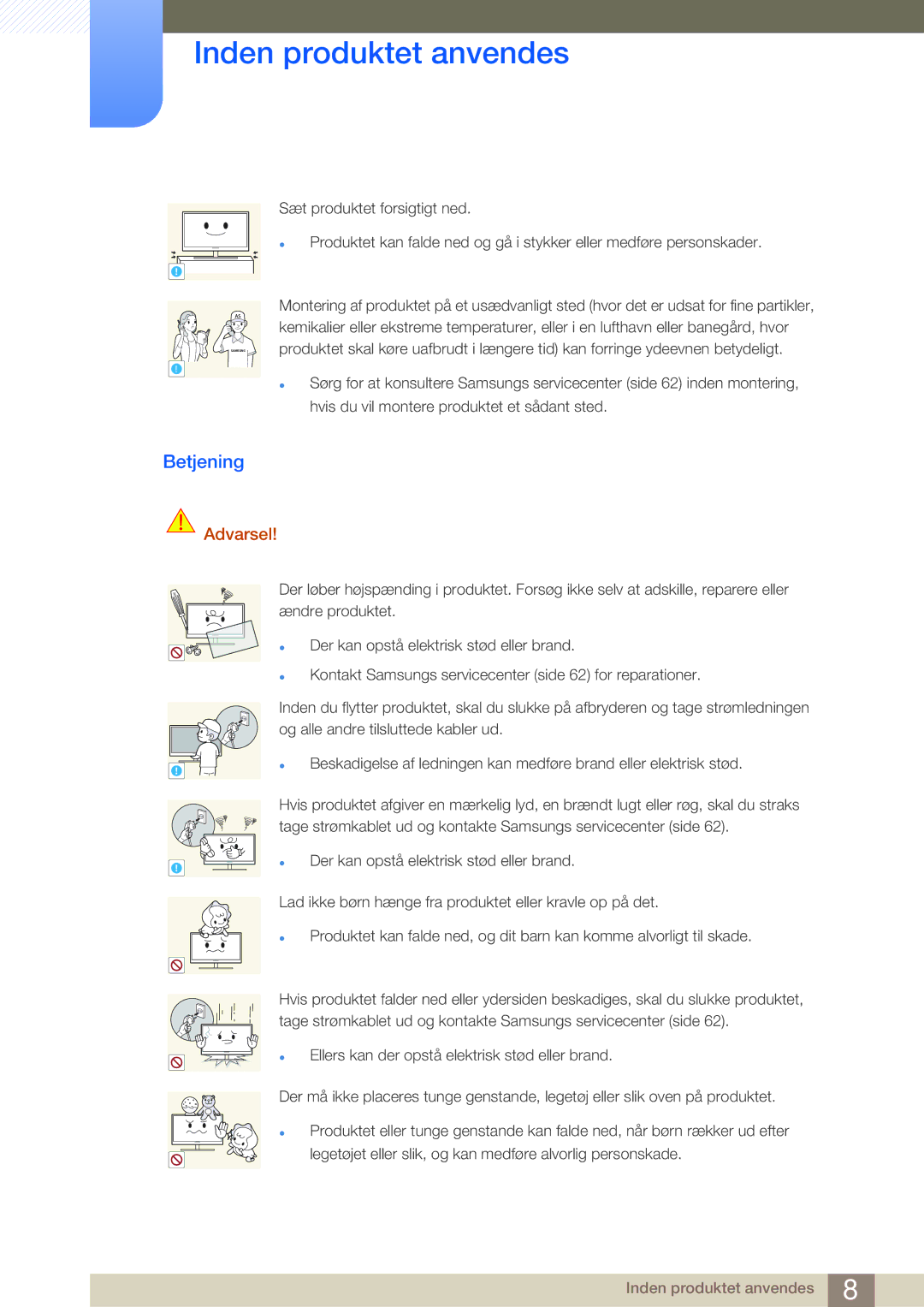 Samsung LF-NBNHNN/EN manual Betjening 