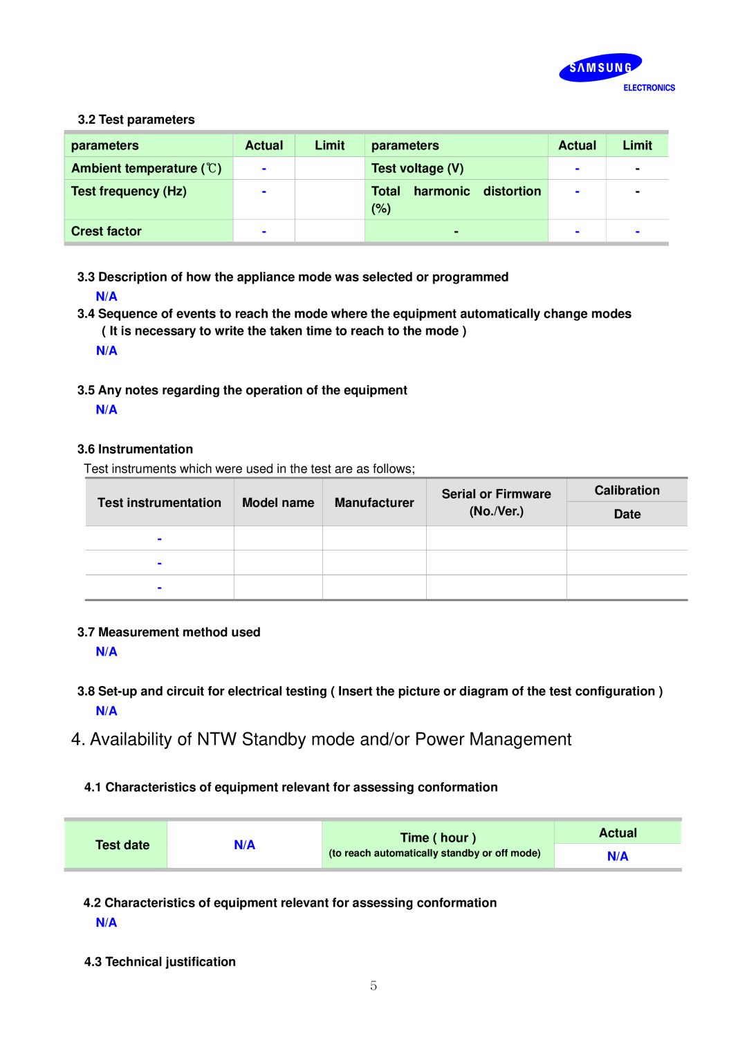 Samsung LF00FNXPFBZXCI, LF-NXN2N/EN, LF00FNXPFBZXEN manual Availability of NTW Standby mode and/or Power Management 