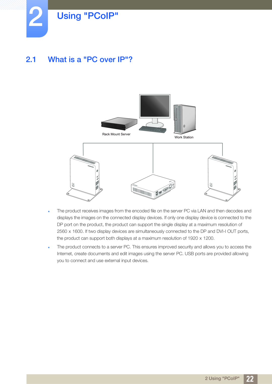 Samsung LF00FNXPFBZXXV, LF-NXN2N/EN, LF00FNXPFBZXEN, LF-NXN2N/XY, LF00FNXPFBZXCI manual Using PCoIP, What is a PC over IP? 