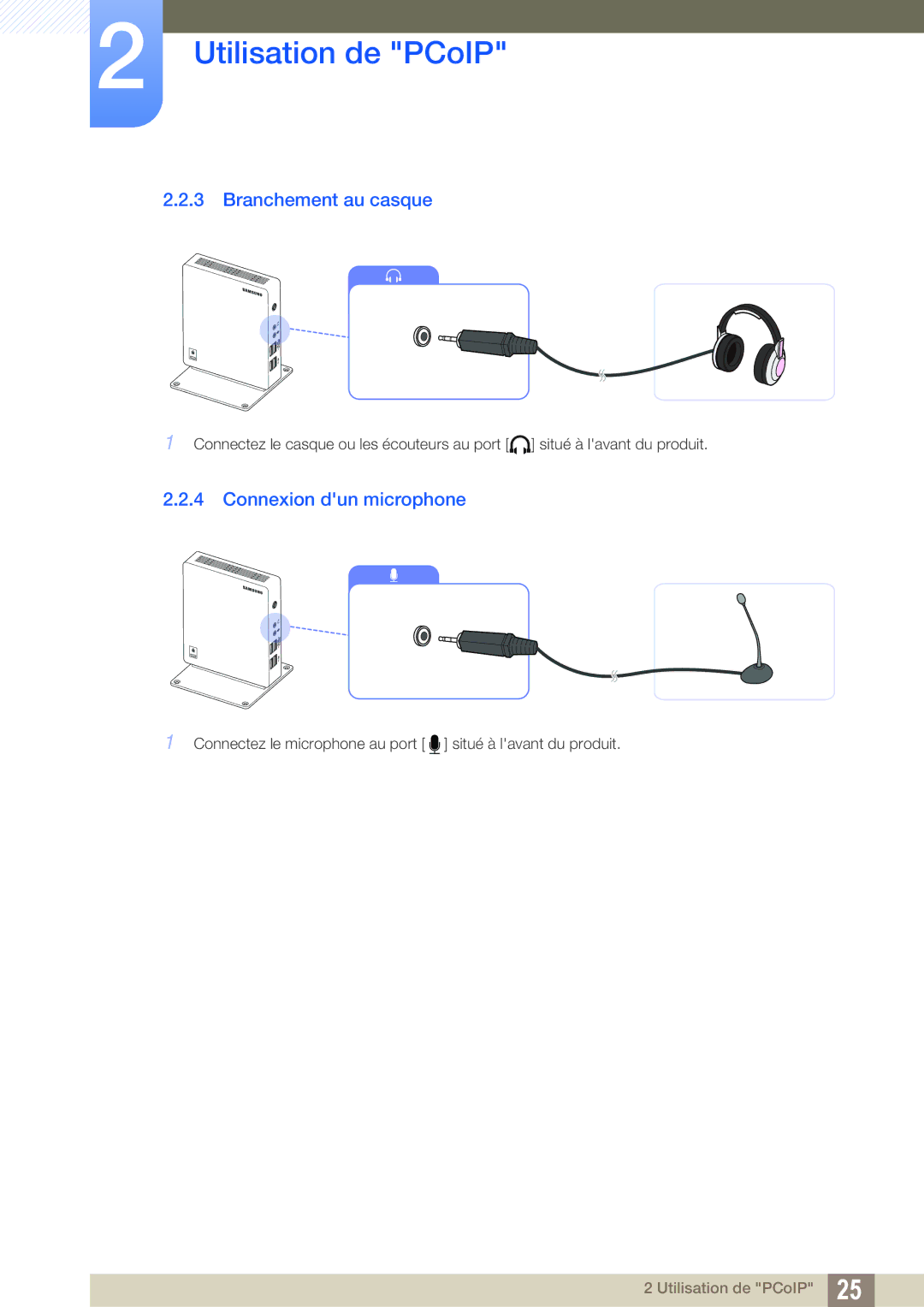 Samsung LF00FNXPFBZXEN, LF-NXN2N/EN manual Branchement au casque, Connexion dun microphone 