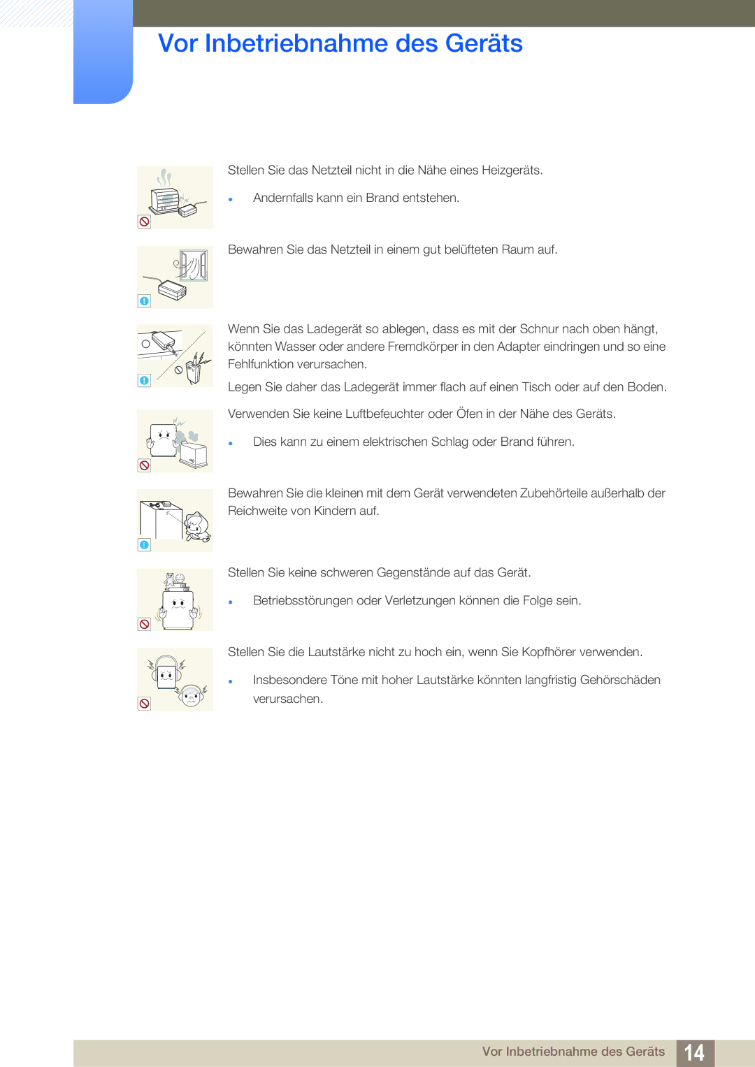 Samsung LF-NXN2N/EN, LF00FNXPFBZXEN manual Vor Inbetriebnahme des Geräts 