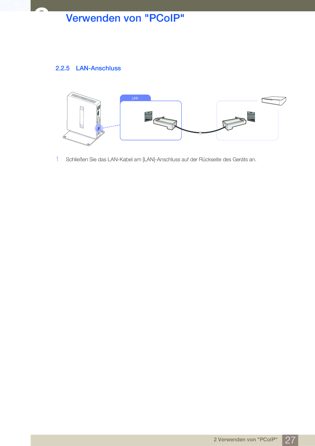 Samsung LF00FNXPFBZXEN, LF-NXN2N/EN manual LAN-Anschluss 