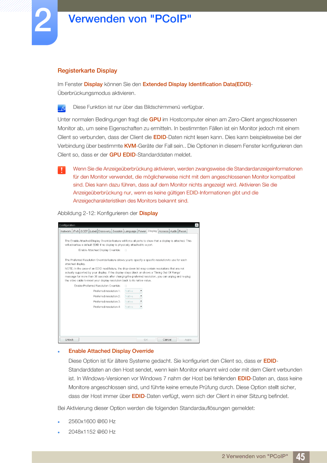 Samsung LF00FNXPFBZXEN, LF-NXN2N/EN manual Registerkarte Display,  Enable Attached Display Override 