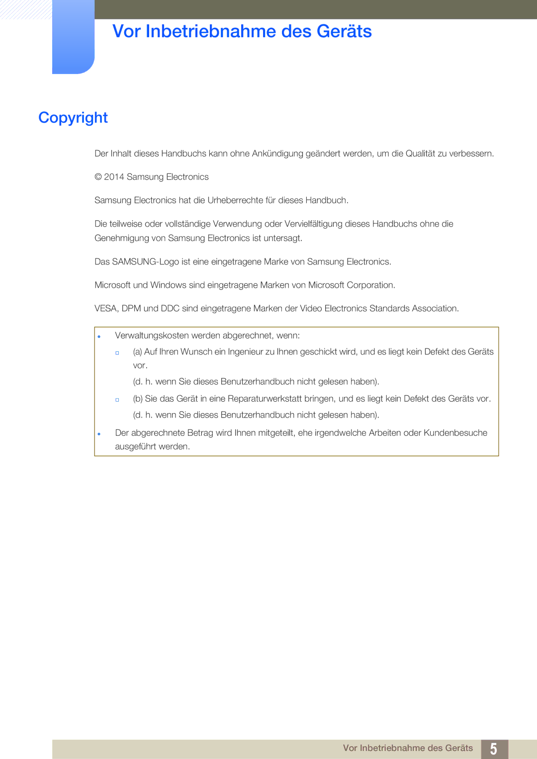 Samsung LF00FNXPFBZXEN, LF-NXN2N/EN manual Vor Inbetriebnahme des Geräts, Copyright 