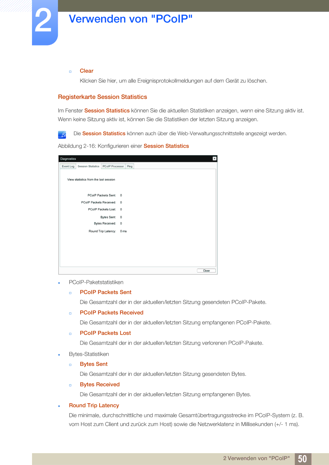 Samsung LF-NXN2N/EN, LF00FNXPFBZXEN manual Registerkarte Session Statistics 