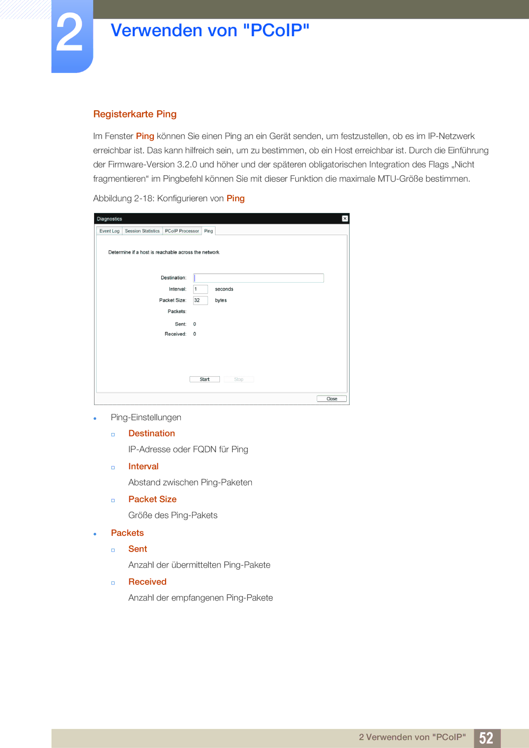 Samsung LF-NXN2N/EN, LF00FNXPFBZXEN manual Registerkarte Ping 