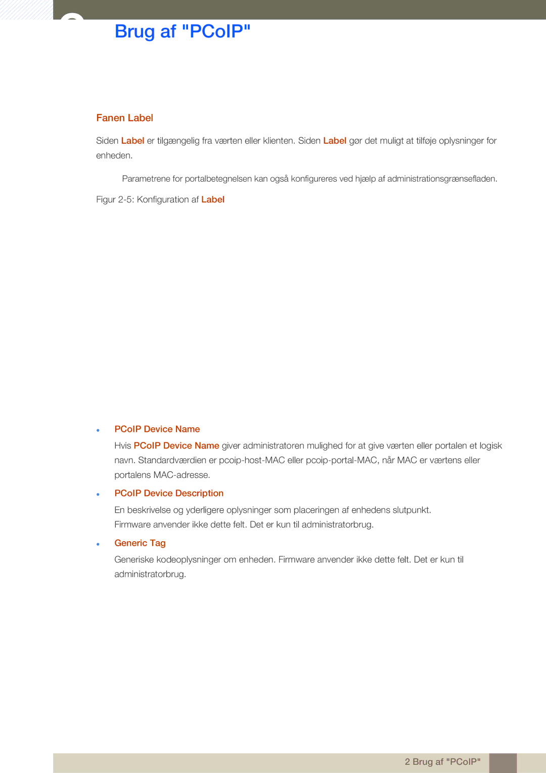 Samsung LF-NXN2N/EN, LF00FNXPFBZXEN manual Fanen Label, PCoIP Device Name, PCoIP Device Description, Generic Tag 