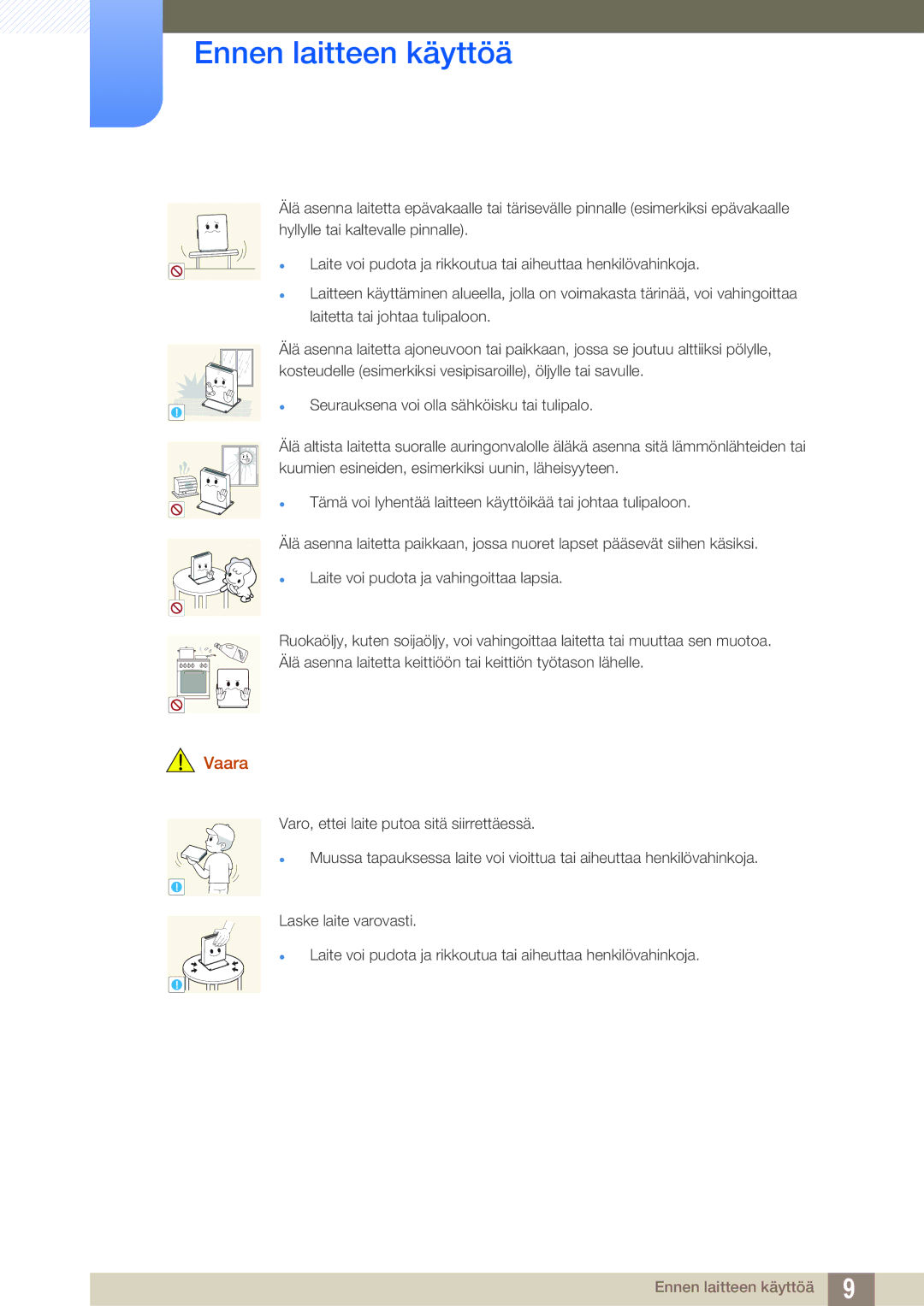 Samsung LF00FNXPFBZXEN, LF-NXN2N/EN manual Ennen laitteen käyttöä 