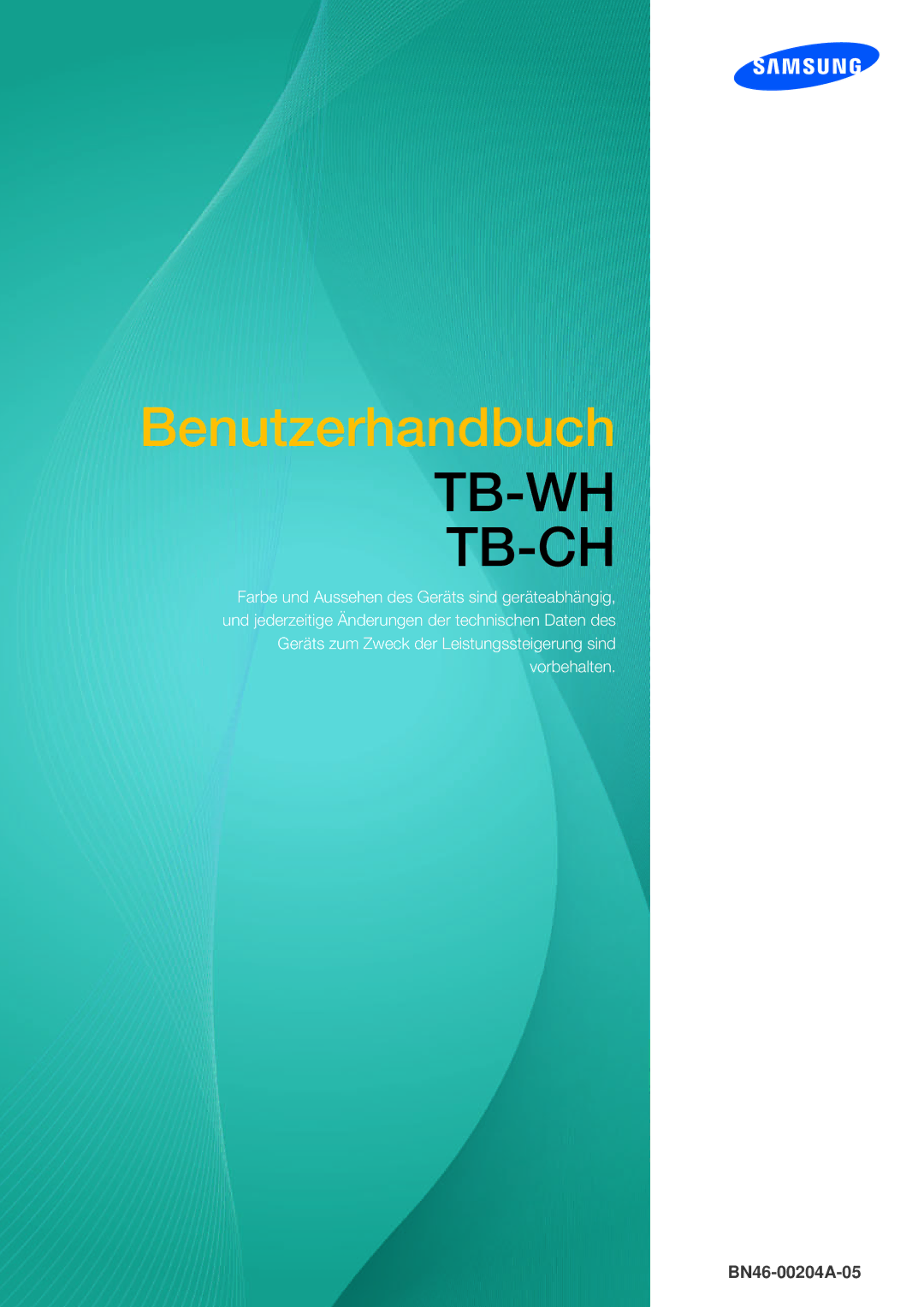 Samsung LF-TBWHD/EN, LF-TBWHF/EN manual Tb-Wh Tb-Ch 